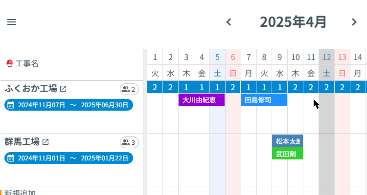 イベントのリサイズ境界の太さ