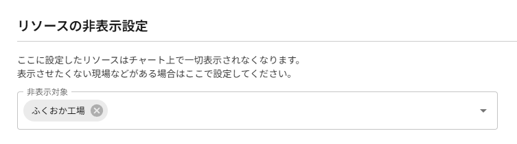 リソースの非表示設定