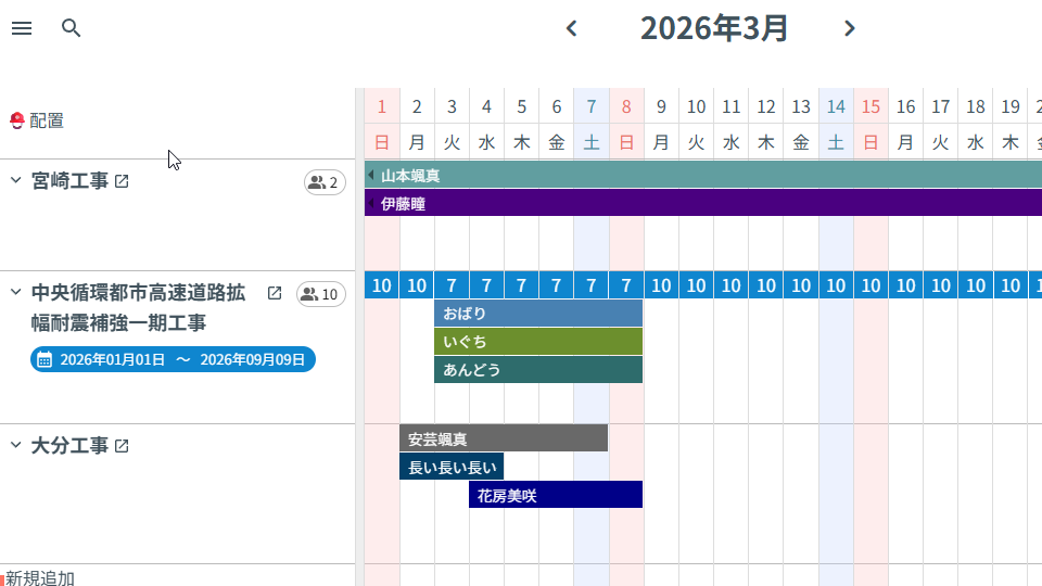 リソースの絞り込み